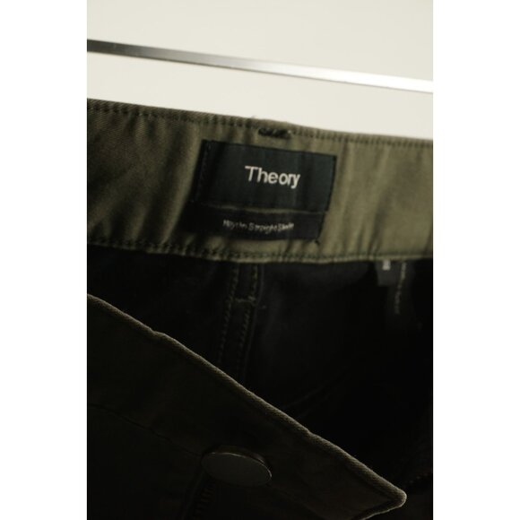 Theory Haydin Straight Slim Fit 5 Pocket Pants Mens 30 x 32 Green Twill Stretch - Picture 5 of 10